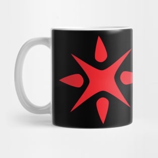 Large Geometric abstract starburst in red Mug